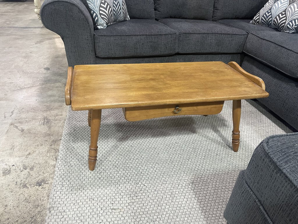 82263 (8506-6) Oak Coffee Table w/Drawer 38x18x16