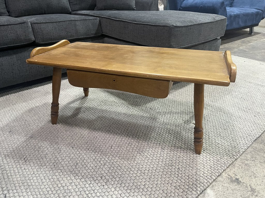 82263 (8506-6) Oak Coffee Table w/Drawer 38x18x16