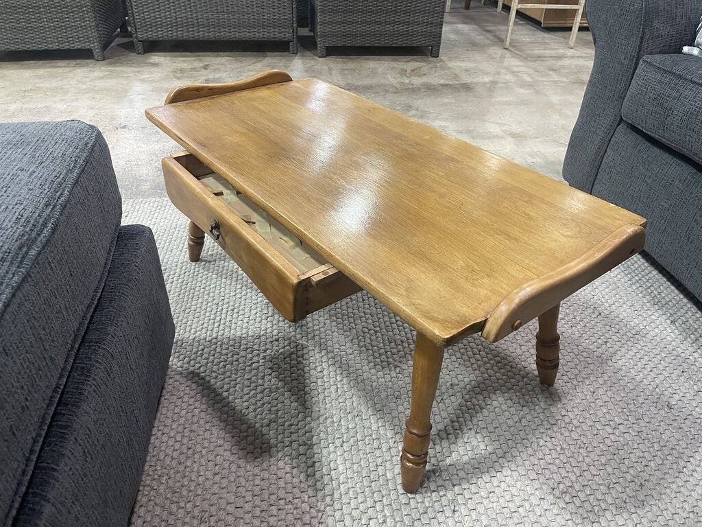 82263 (8506-6) Oak Coffee Table w/Drawer 38x18x16