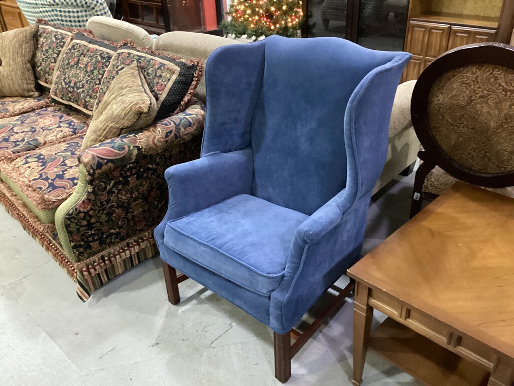 82281 - Blue Wingback Chair 29x41x28