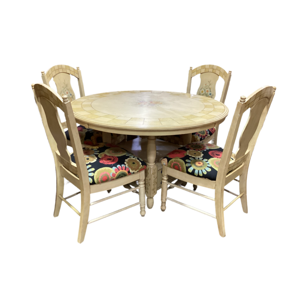 82272 - Hand Painted 5pc Dining Set w/Storage 50x30