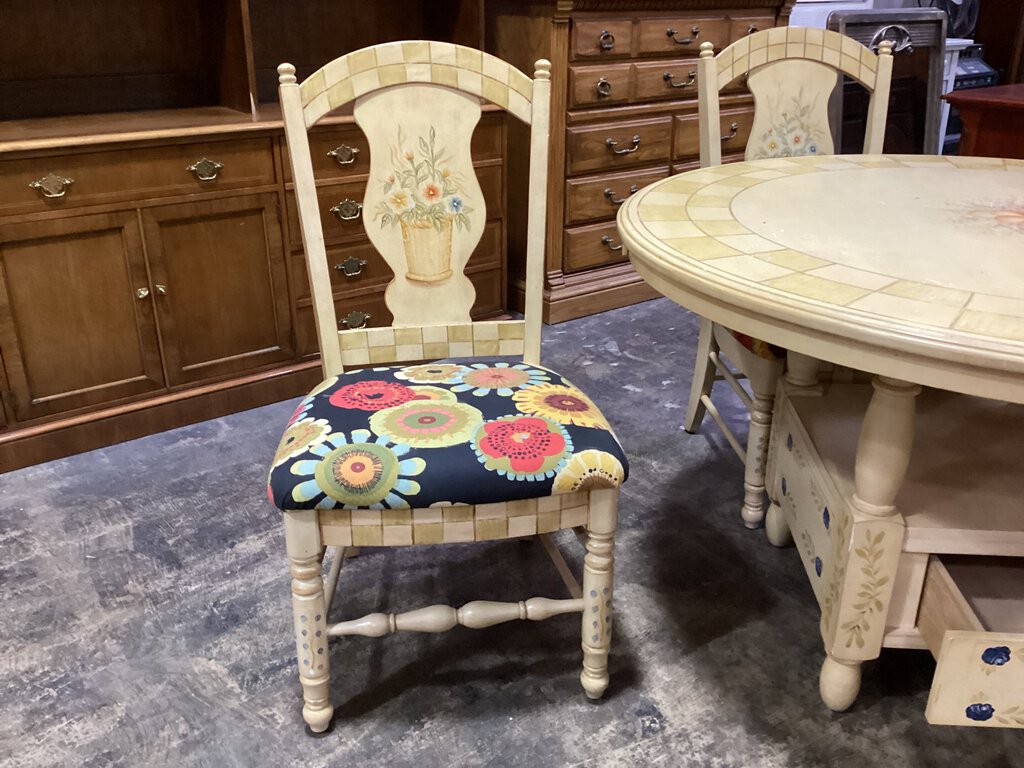 82272 - Hand Painted 5pc Dining Set w/Storage 50x30