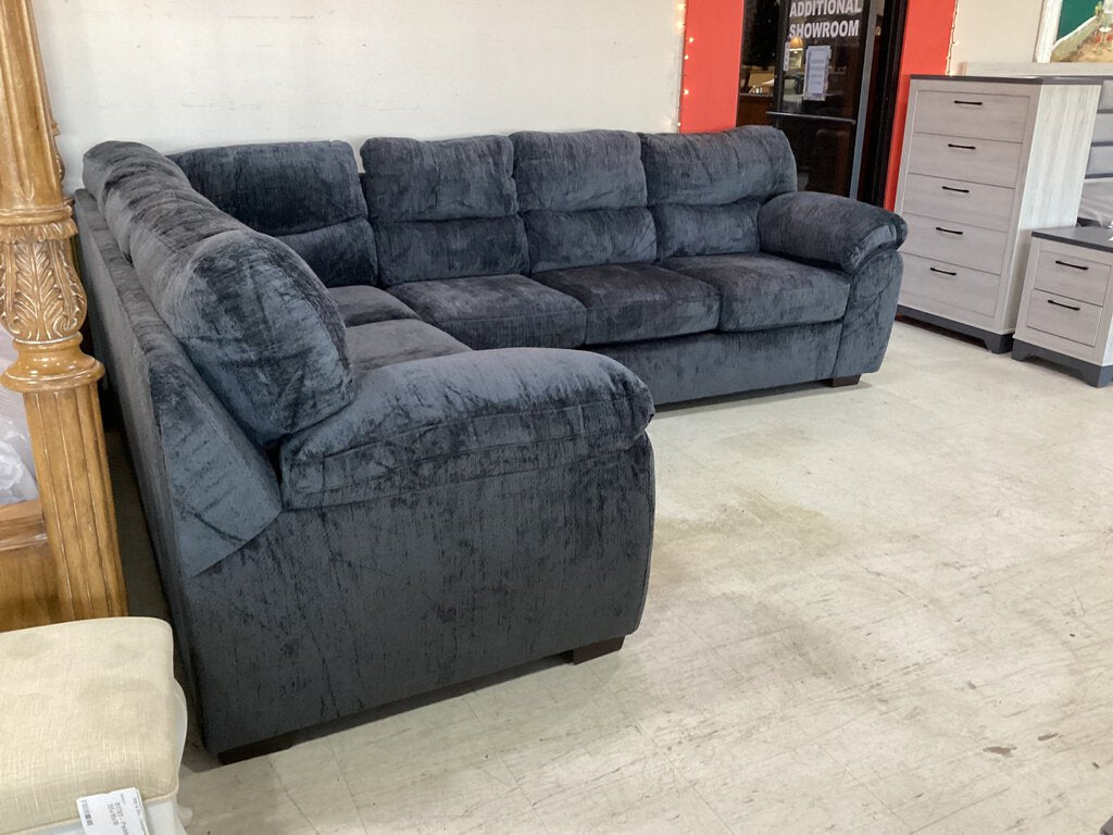 Lucille Charcoal NEW 2pc Sectional 93x115x34 (1710-1723)