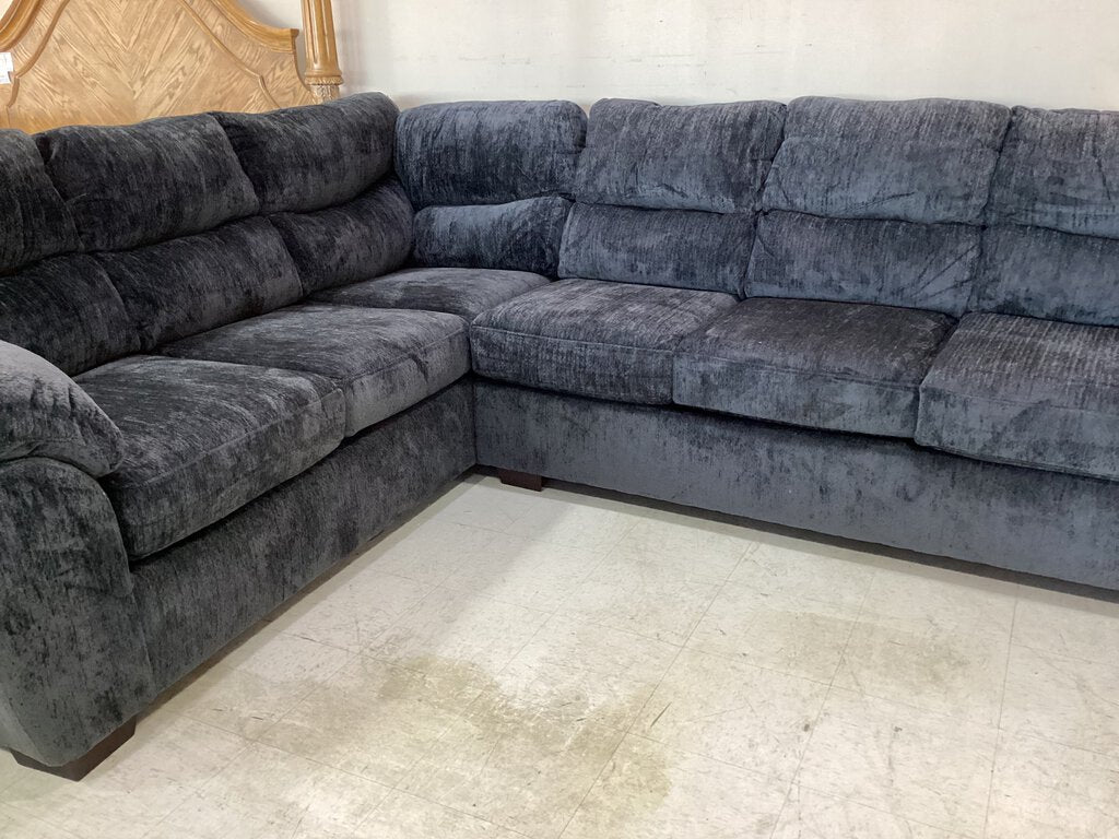 Lucille Charcoal NEW 2pc Sectional 93x115x34 (1710-1723)