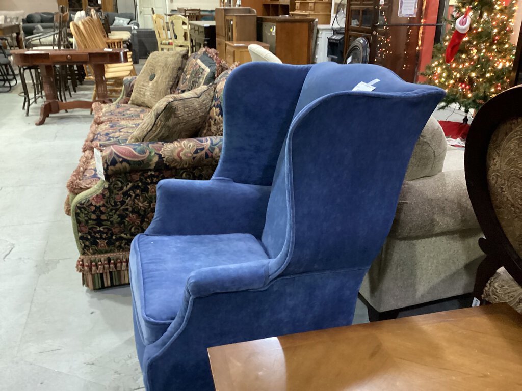 82281 - Blue Wingback Chair 29x41x28