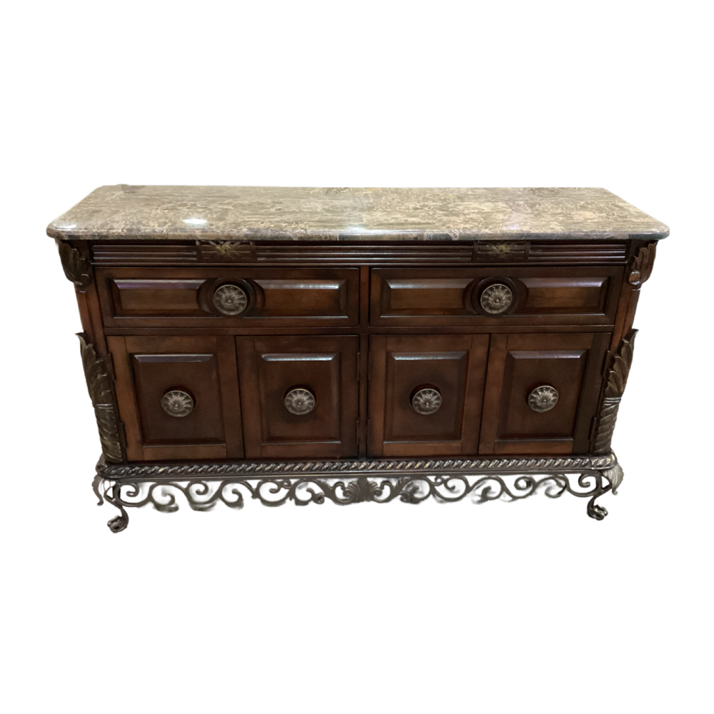 82219 - Marble Top Sideboard 60x19x36