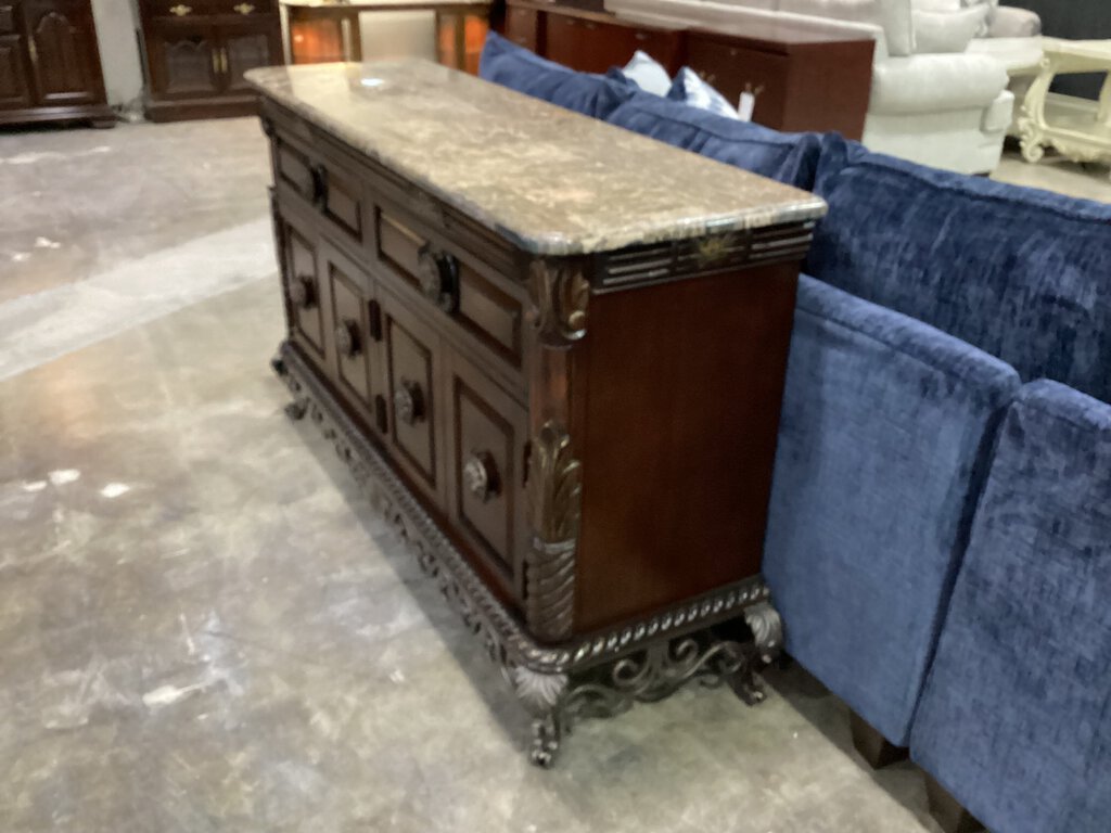 82219 - Marble Top Sideboard 60x19x36