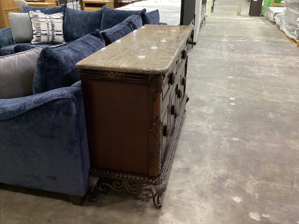 82219 - Marble Top Sideboard 60x19x36