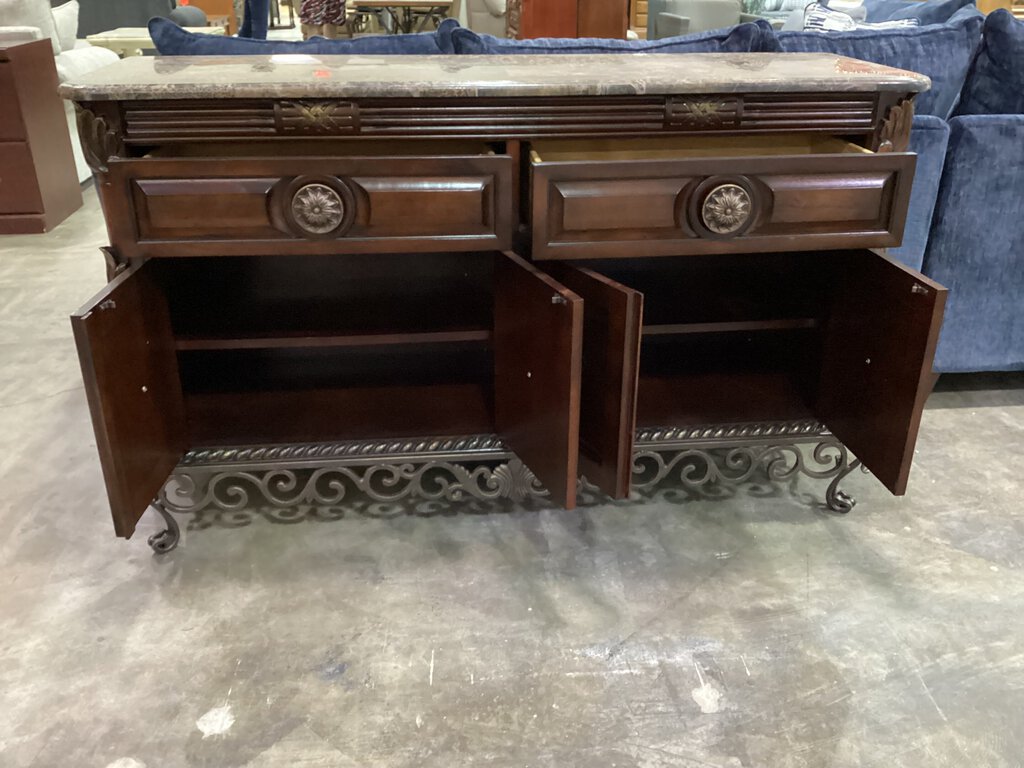 82219 - Marble Top Sideboard 60x19x36