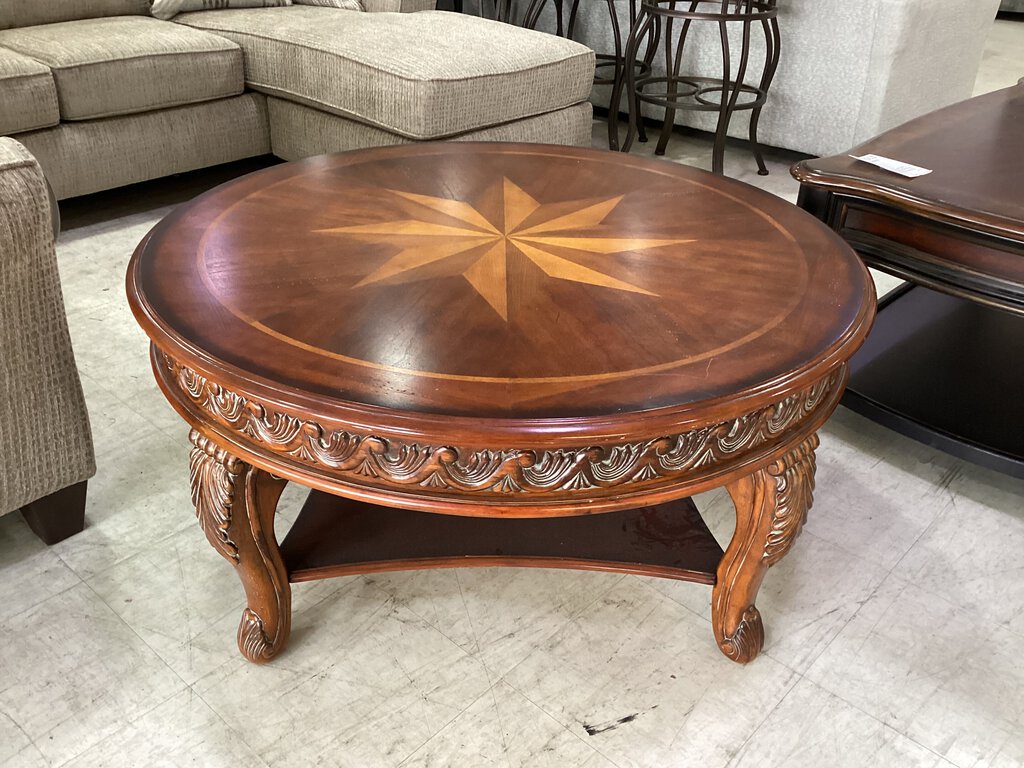 82277 - Round Wood Coffee Table 42x20