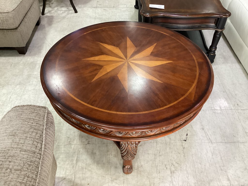 82277 - Round Wood Coffee Table 42x20