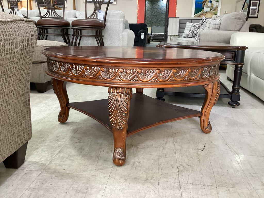 82277 - Round Wood Coffee Table 42x20