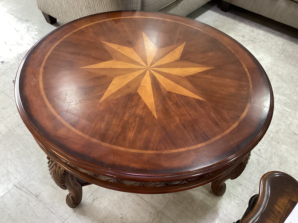 82277 - Round Wood Coffee Table 42x20