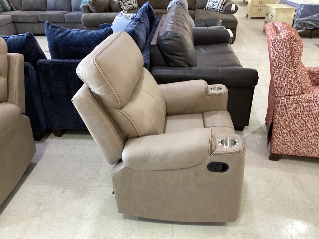 Frisco Tan NEW Glider Recliner 38x35x42 (678322)