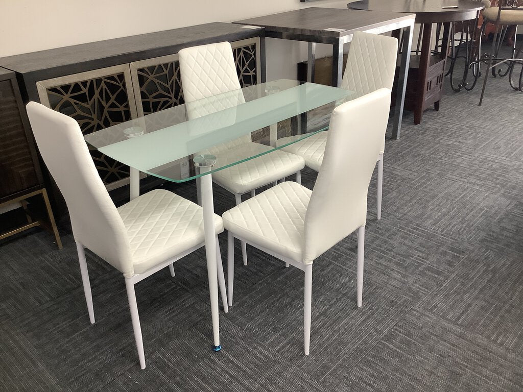 Astra White NEW 5pc Dining Set 28x48x30 (319010)