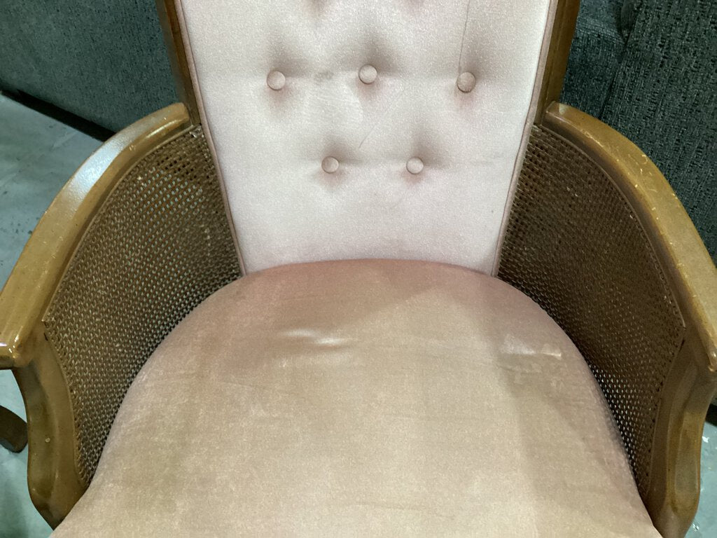 82414 - Pair of Pink Tufted Arm Chairs 26x23x38