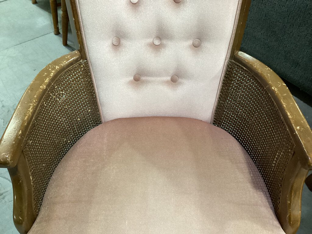 82414 - Pair of Pink Tufted Arm Chairs 26x23x38