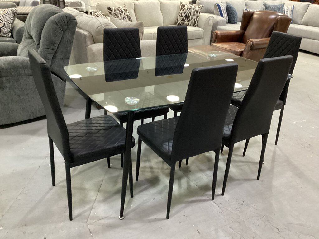 Astra Black NEW 7pc Dining 36x60x30 (319211-12-516)