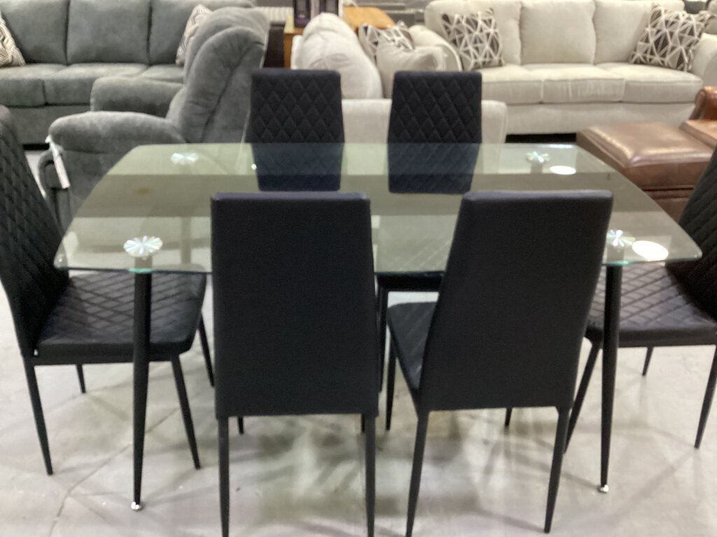 Astra Black NEW 7pc Dining 36x60x30 (319211-12-516)