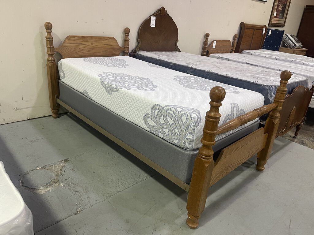 82421 Oak Twin XL Bed Frame 41x89x36