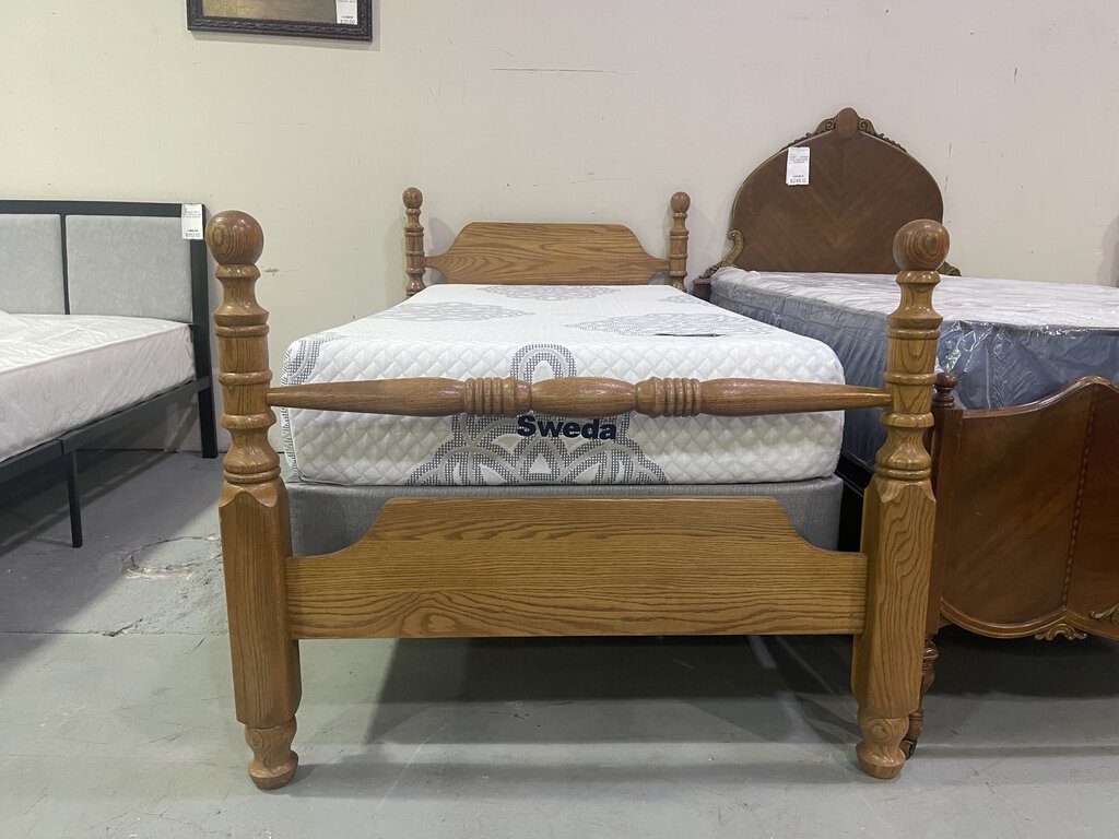 82421 Oak Twin XL Bed Frame 41x89x36