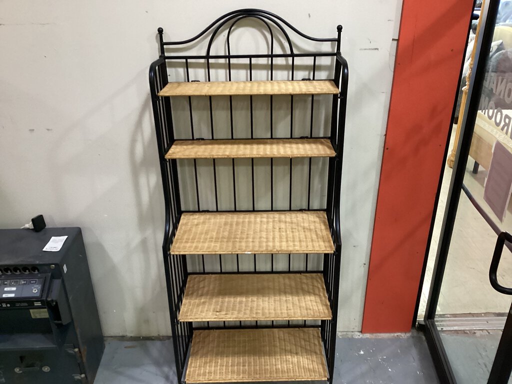 82565 - Metal and Wicker Bakers Rack 31x16x72