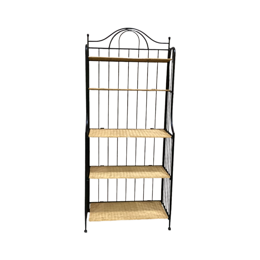 82565 - Metal and Wicker Bakers Rack 31x16x72