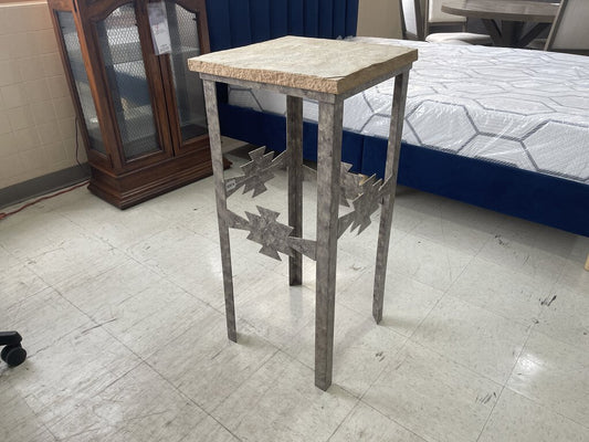 82679 - Metal and Stone Accent Stand 16x16x36