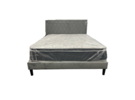 Delta Gray Velvet NEW Queen Platform Bed 61x85x44 (106030)
