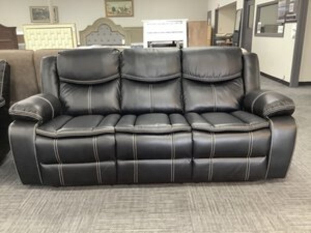 Emerson Black NEW Motion/Reclining Sofa w/Drop Down Tray - 86x30x40 -(665040)