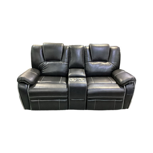 Granada NEW Black Reclining Loveseat w/Console x30x38 (606241)