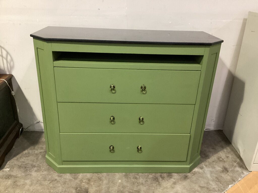 83184 - Hand Painted Marble Top Media Chest 53x45x24