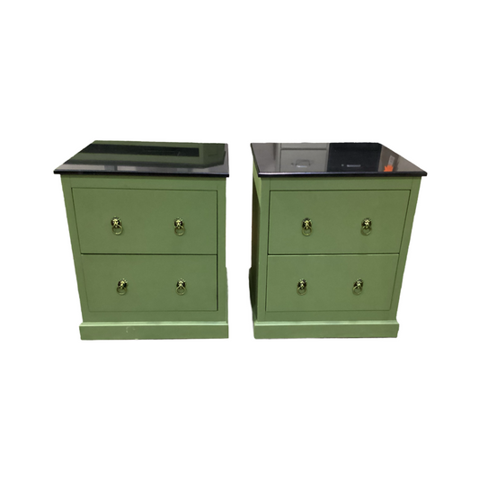 83185 - Pair of Hand Painted Marble Top Nightstands 24x22x28