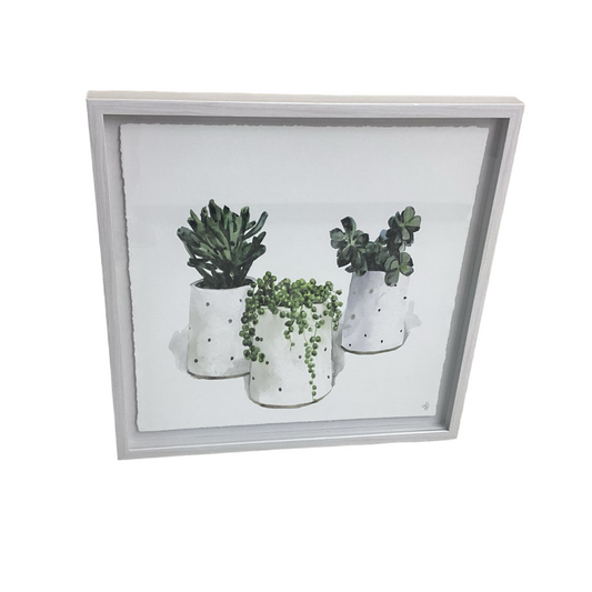 83228 (8529-7) Framed 3 Vase Plant Wall Art 18x1x18