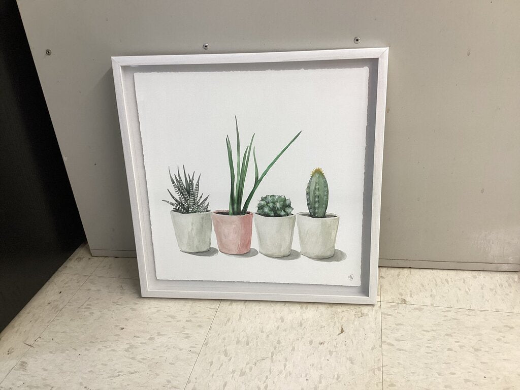 83227 (8529-6) Framed Vase Plant Art 18x1x18