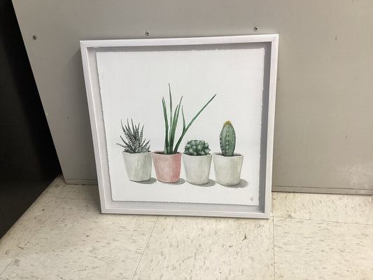 83227 (8529-6) Framed Vase Plant Art 18x1x18