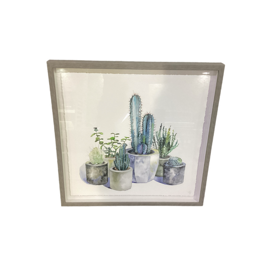 83229 (8529-8) Framed 6 Vase Plant Wall Art 18x1x18