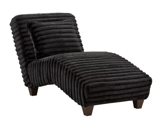 Lush Black NEW Chaise Lounge 31x67x35 (9006-LB)