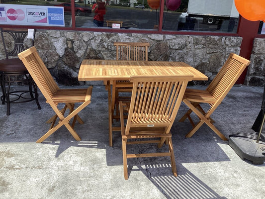 83253 UMA 5pc Teak Dining 28x47x30