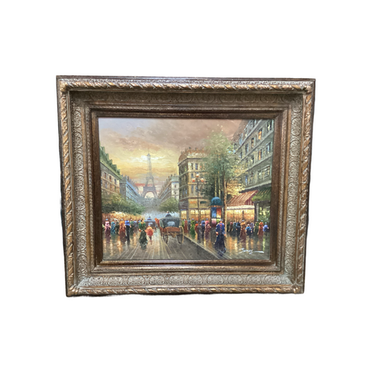 83268 Parisian Street Scene Oil Painting 34x4x30