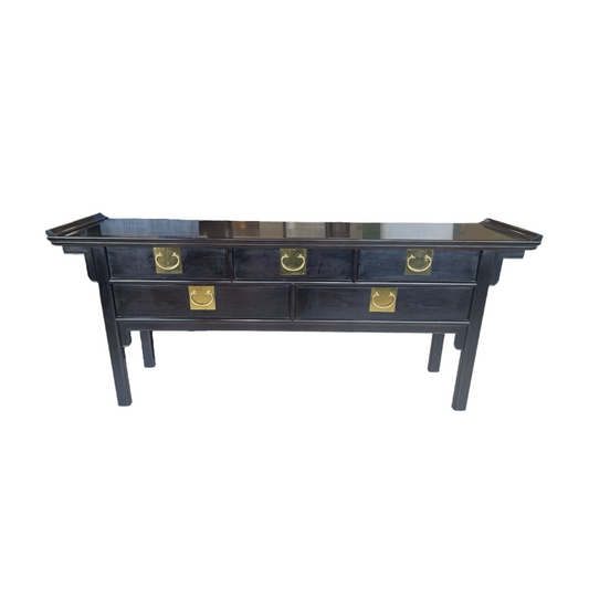 83257 - Century Pagoda 5 Drawer Console Table 73x18x31