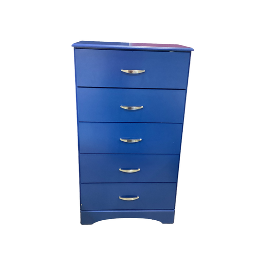 83342 - Royal Blue Splash 5 Drawer Chest 27x16x48