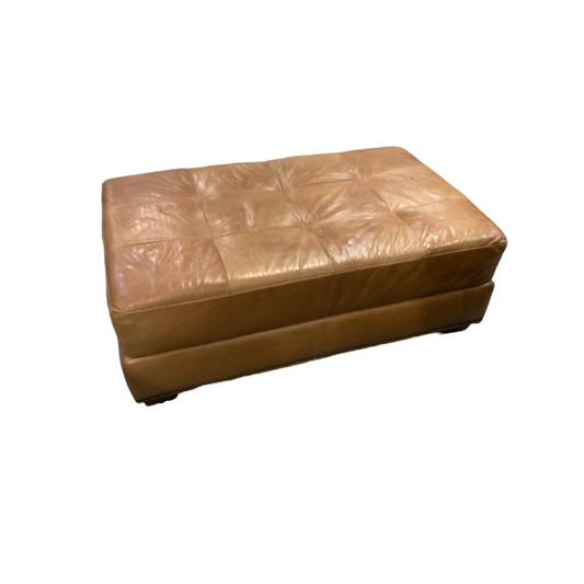 83322 USA Leather Glove Saddle Ottoman 50x30x16