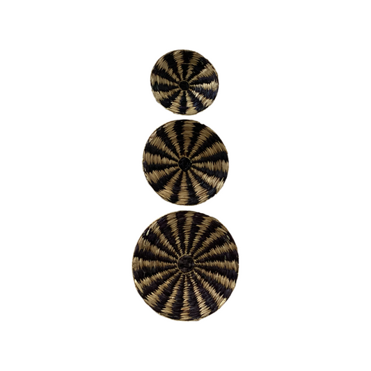 83291 Black Dried Plant 3pc Wall Decor 16in, 20in, 24in