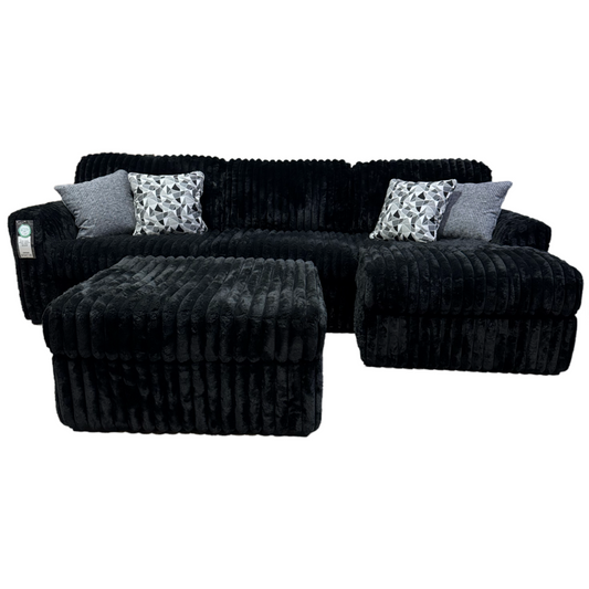 83382 Ashley Midnight Madness Two Piece Sectional W/Ottoman S-(120x65x40) O-(39x22x39)