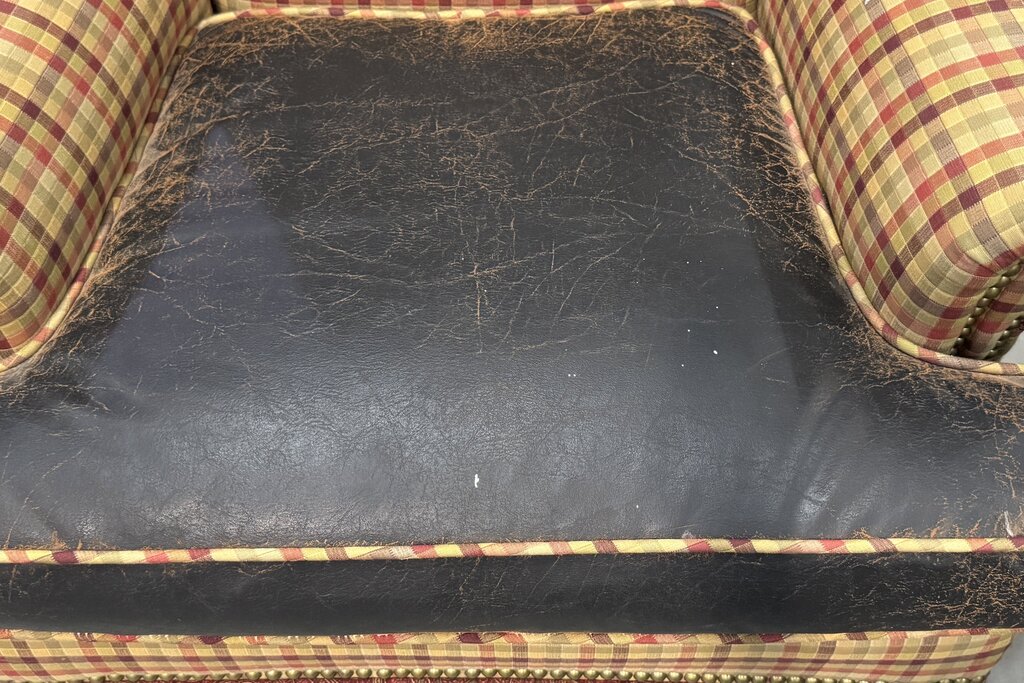 83398 - Plaid Wingback Chair 31x27x43