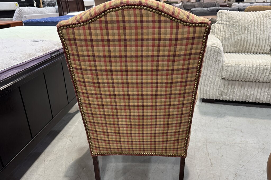 83398 - Plaid Wingback Chair 31x27x43