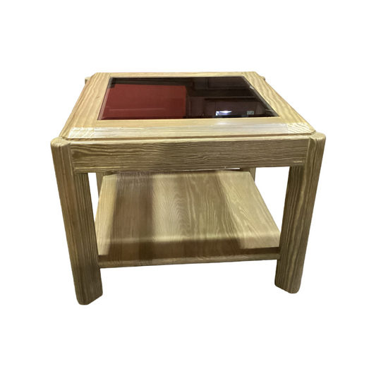 83459 - End Table with Glass Insert 27x27x22