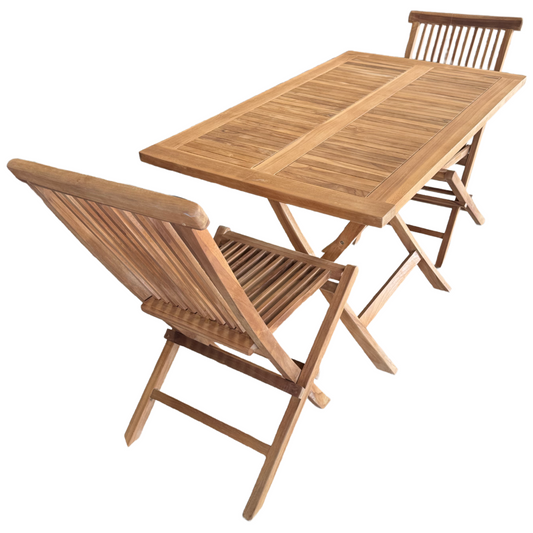 83494 - UMA 3pc Teak Wood 3pc Patio Set 28x47x30