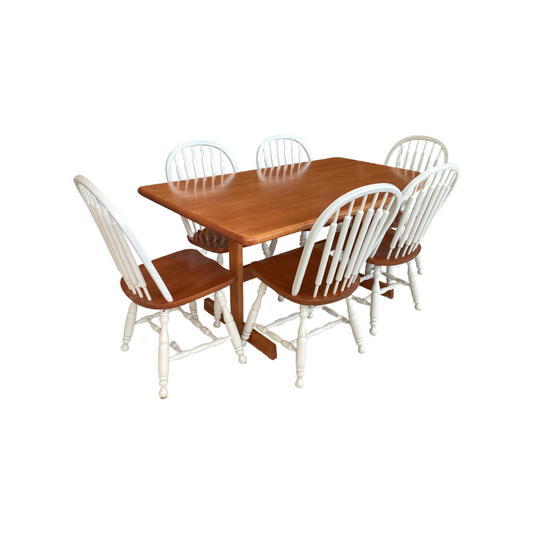 83646 - Farmhouse Style 7pc Dining Set 35x59x30